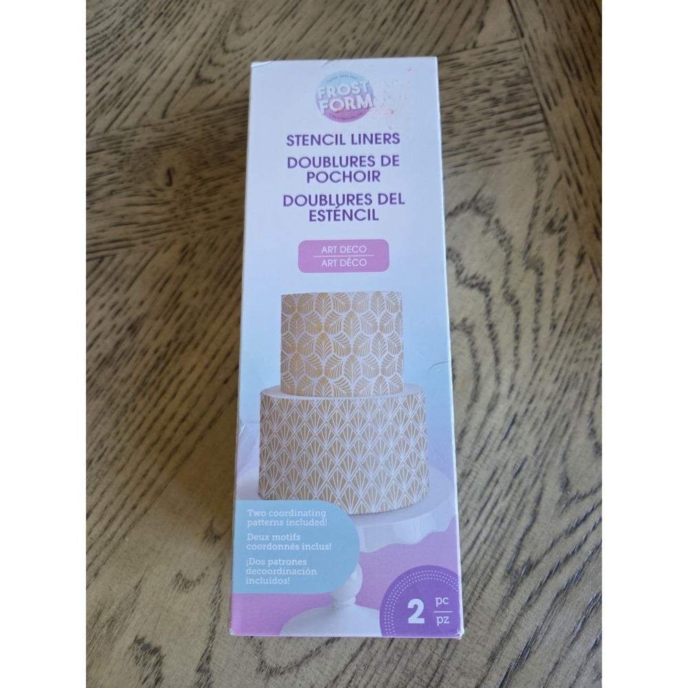 American Crafts Frost Form Stencil Liner 2 In Package Art Deco New Cake Decor